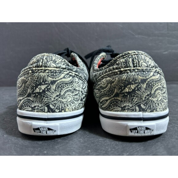 Vans Atwood Low Black Paisley Print Canvas Skate Shoes Women's Size 7 - Picture 4 of 8